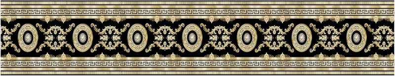 IOHEFY Black Gold Wallpaper Border 196x4 Inch Peel and Stick Wall Border Self Adhesive Classic Greek Key Design Removable Vinyl Trim for Living Room Bedroom Bathroom Kitchen Cabinet Decoration - Image 2